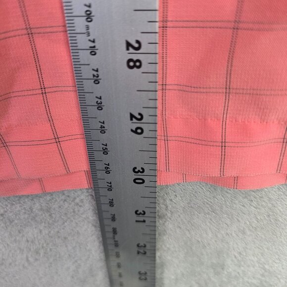 Mens Roundtree & Yorke Coral & Black Check Shirt Button Up Short Sleeve Size XL - Picture 6 of 7